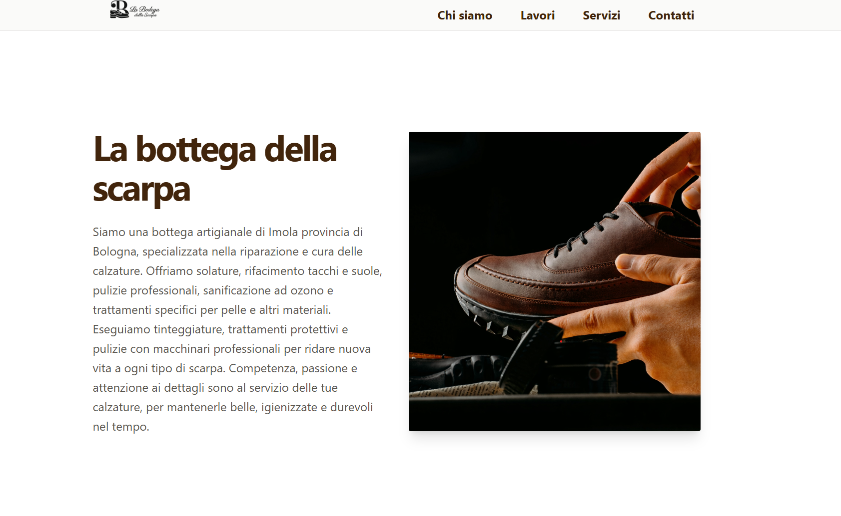 Bottega della Scarpa Imola website preview